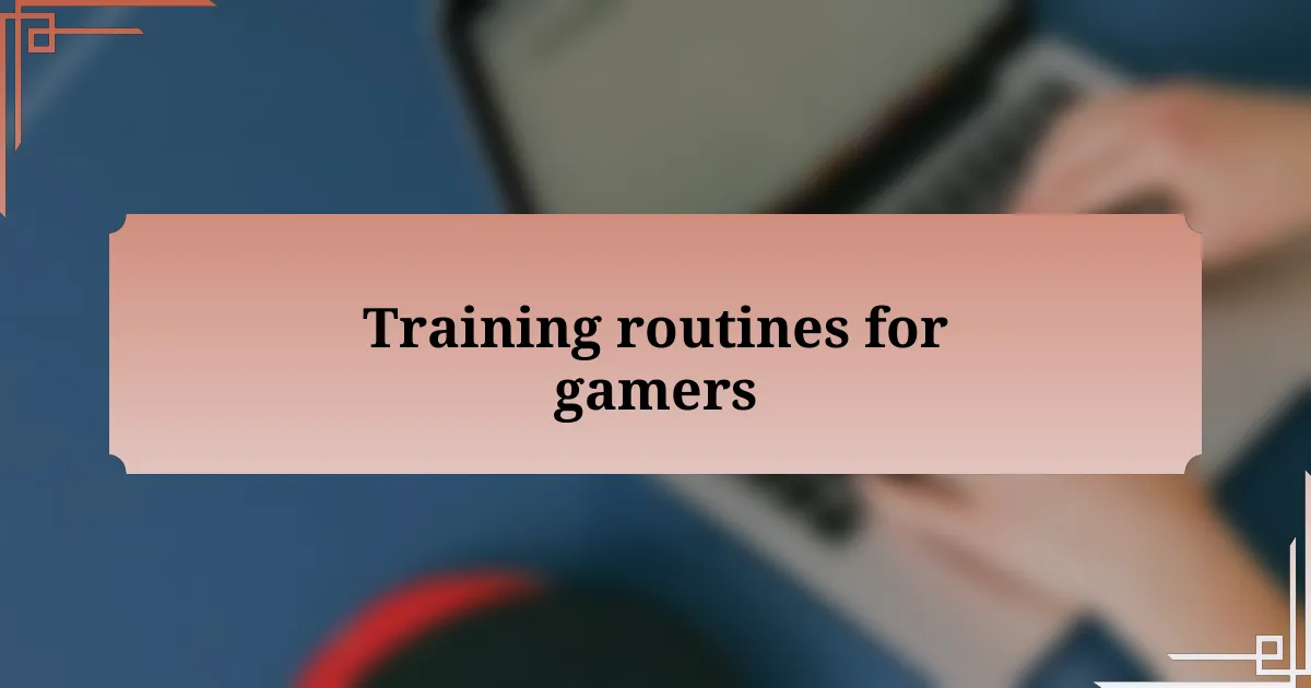 In Game Training What Works for Me in Tournaments • worldofsports.com.sg